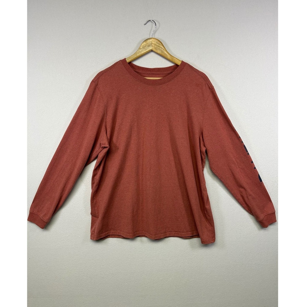 Workwear Carhartt Womens 1X Clay Red Original Fit Long Sleeve Logo Graphic Tee